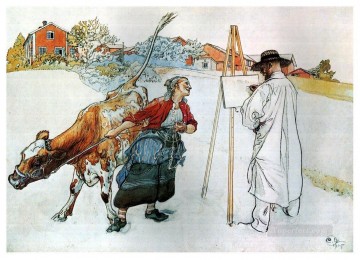  1905 Canvas - on the farm 1905 Carl Larsson